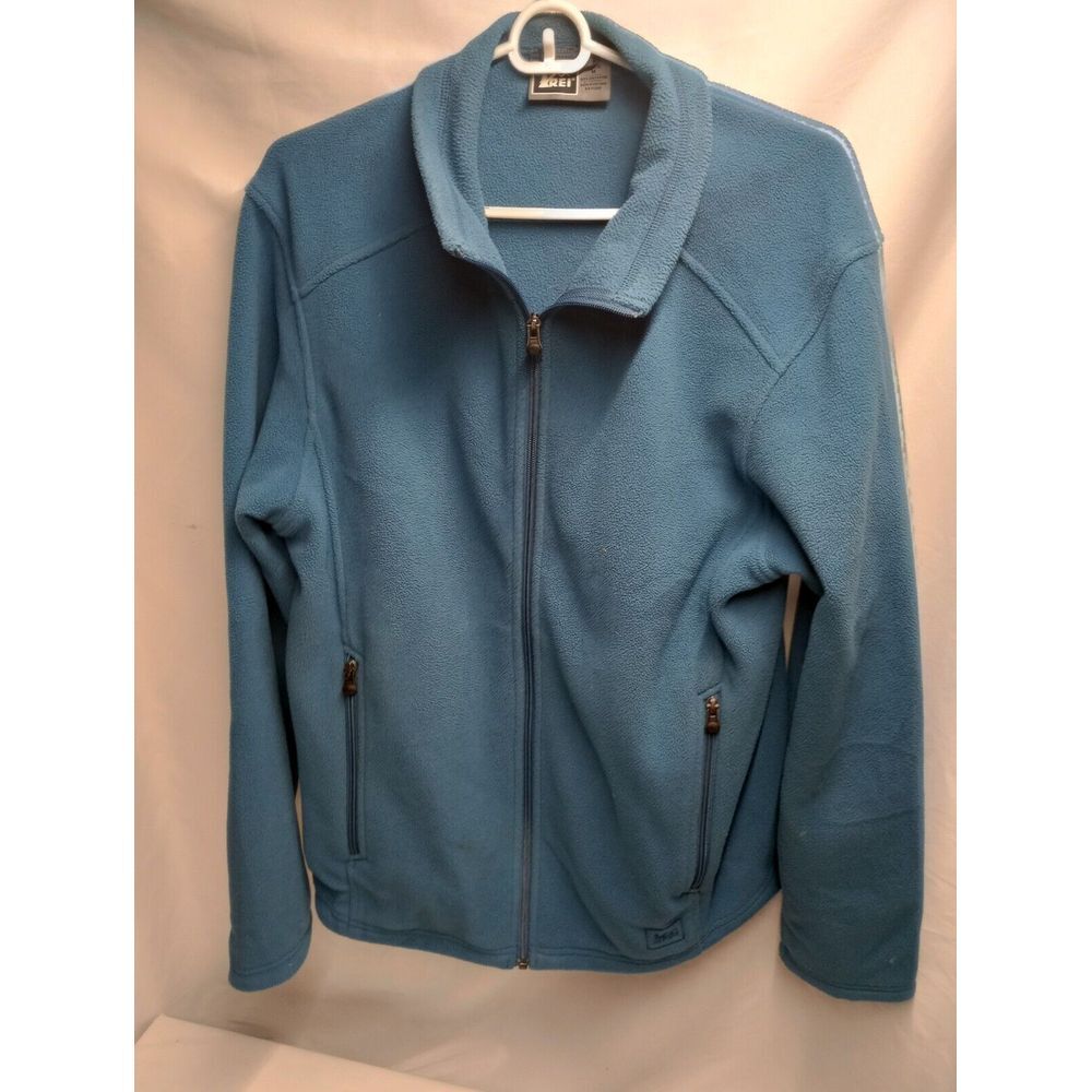 REI Men's Fleece Long Sleeve Full Zip Jacket‎ Medium Blue